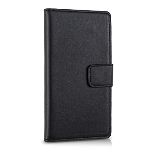 kwmobile Funda para Wiko Rainbow Lite - Wallet Case plegable de cuero sint  tico - Cover con tapa tarjetero y soporte en negro