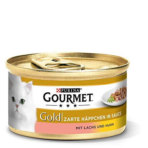 Purina GOURMET Gold Katzenfutter mit Lachs und Huhn, 12er Pack (12 x 85 g)