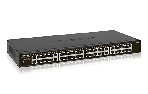 Netgear GS348-100EUS Unmanaged Gigabit Switch (48x Gigabit Ports, Metallgehäuse, lüfterlos, Stromverbrauch max. 11,1W) schwarz - 6