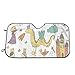 Produktbild YelloSun Windshield Sunshade for Car,Doodle Style Dragon Fairies Royalty and Wizard Middle Ages Heroic Legend Elements,Front Window Sun Shade Visor Shield Cover(27.5 x 51)