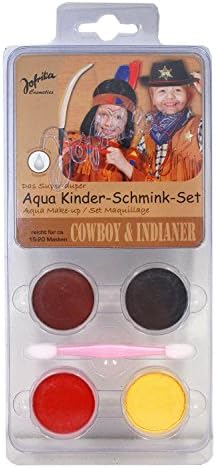 Aqua Children's Make-Up Set Cowboys Indians (4 Colours with Brush-Water-Soluble)-TOP quality