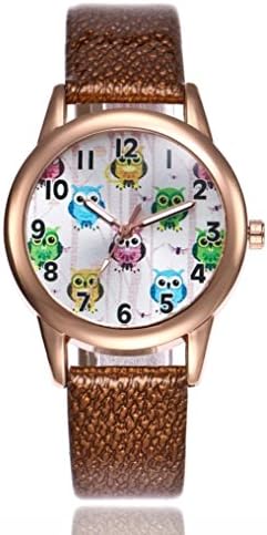 2018 New Women Fashion Wrist Watches, GreatestPAK Leather Band Analog Round Quartz Watches (Brown)