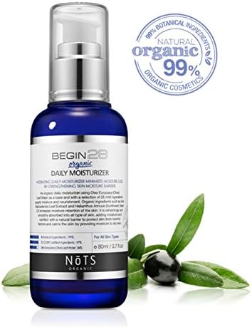 DCKR Daily Organic Facial Moisturizer With A Selection Of 28 Mild Ingredients - Refreshing And Smooth Absorbing Daily Moisturizer