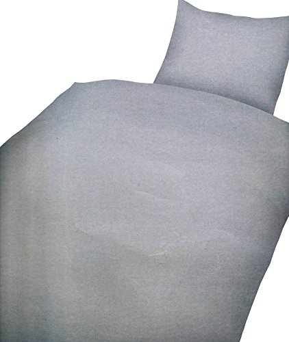 Leonado Vicenti 2 tlg. Microfaser UNI Einfarbig Bettwäsche 135×200 Garnitur Set mit Reißverschluss wählbar in vielen Farben, Maße:2 tlg. 135×200 cm + 80×80 cm, Colour:Grau - 2