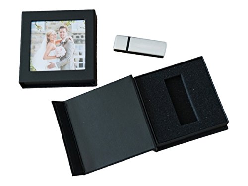 USB-Box mit Bildfenster. Kunstleder Schwarz. Ohne USB-Stick - 4