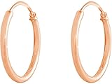  GEMSHINE 585 rose Gold 14k Creolen endless Hoop Ohrringe im klassischen Design in Größen 10 mm - 16 mm. Made in Madrid/Spanien, Ohrringe Diameter:10