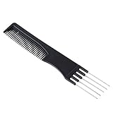 Black Prong Metal Pin Combs Rough With Backcomb Teeth For Salon Barber College Professional Use