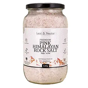 Leaf & Nectar Pink Himalayan Rock Salt - for Cooking/ Curing / Bath / Fasting / for Weight Loss - 1.30 kg