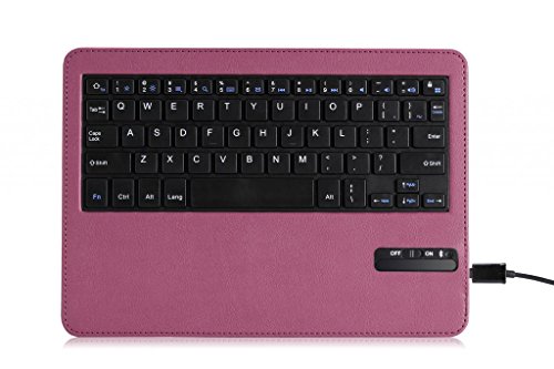 MoKo Abnehmbare Wireless Bluetooth Tastatur Drahtlose QWERTY Keyboard mit PU Leder Tasche Schutzhülle Ledertasche Lederhülle Hülle Case für Samsung Galaxy Tab S 10.5-Zoll Tablet,Lila - 6