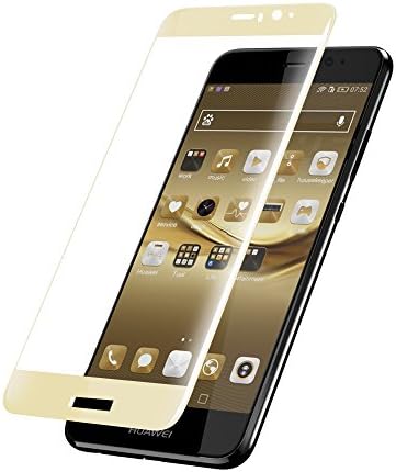 Huawei Mate 9 Screen Protector [Full Coverage] [9H Hardness] [Ultra Clear] [Case Friendly] [Bubble Free] Premium Tempered Glass Screen Protector for Huawei Mate 9 (Gold)