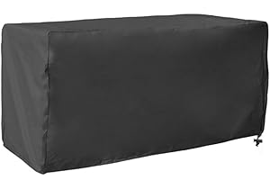 ZEROUPSHOP Sturdy 210D Waterproof Deck Box Cover with Custom Fit Rope and Secure Closure System (123×62×55cm )