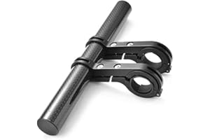 CHUER Extensor de Manillar para Bici, Soporte Manillar Bicicleta Soporte de Extensión con Abrazaderas Dobles, Soporte para Luz de Bicicleta MTB, GPS, Teléfono, Velocímetro - 20CM