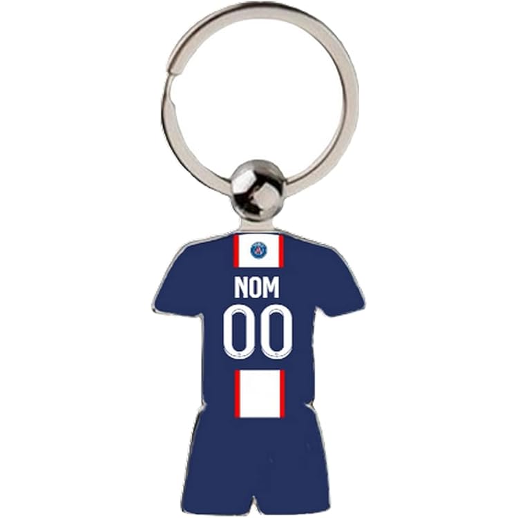 Cadeau Supporter Psg Porte-clés Maillot Paris Domicile 2024-2025 - Personnalisable Nom Et Numéro - Cadeau Supporter Accessoire Fan Gravure