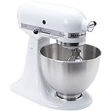 KitchenAid K45SS - Batidora amasadora, 300 W, color blanco