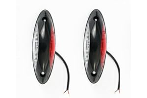 Générique 2 Feux d'encombrement à LED 24V Rouge et Blanc Feux de Gabarit Latéraux Homologation ECE E2 pour Camions et Poids Lourds Châssis Remorque Basculant Semi-Remorque Agricoles