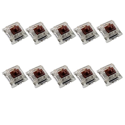 Feicuan 5 Pin RGB Key Axis Transparent Refit Mechanische Tastatur Replacement Shaft Brown Switches (Brown,Pack of 10)