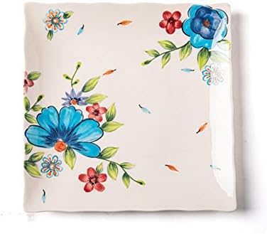 [creative] hand-painted ceramic square plate home dish plate dessert plate [western] steak fruit tray-A