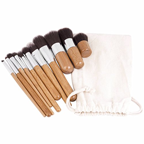 Makeup Bürsten Make-Up Pinsel Kabuki Foundation Pinsel Schminkpinsel Kosmetikpinsel Ideal für Cremige Pudrige oder Flüssige Foundation Dichte Synthetische Premium Pinselhaare für Make-Up Profis & Anfänger Empfohlen Kosmetischer Komestik Puder-Werkzeug-Satz mit Tasche MT052 - 6