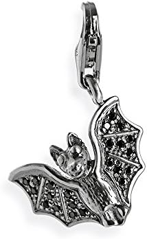 Heartbreaker Hb 345 Bat Silver Cubic Zirconia Charm