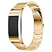 Produktbild für Fitbit Charge 2 Armband, aisports Fitbit Charge 2 Uhrenarmband, Edelstahl-Armband Smart Watch Ersatz-Armband, faltbar, Schnalle für Fitbit Charge 2 Armband, Fitness-Zubehör gold