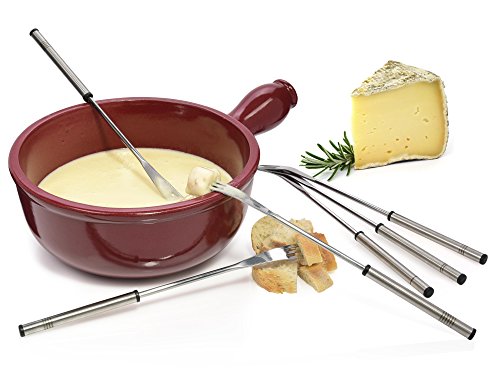 Emile Henry Käsefondue Set 7 teilig | Beinhaltet Caquelon und Fonduegabeln | Genießen Sie Ihr Käsefondue in Gesellschaft mit Freunden und der Familie - 4