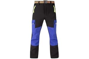 Hpbygstae Pantalon thermique imperméable pour garçons et filles, pantalon de neige, pantalon d'extérieur d'hiver, pantalon cargo doublé, pantalon de ski softshell pour enfants