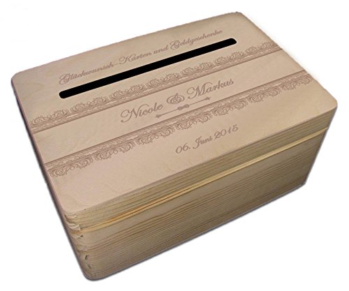kleine Holz-Geschenkbox zur Hochzeit Briefbox (2) Geldgeschenke incl Lasergravur