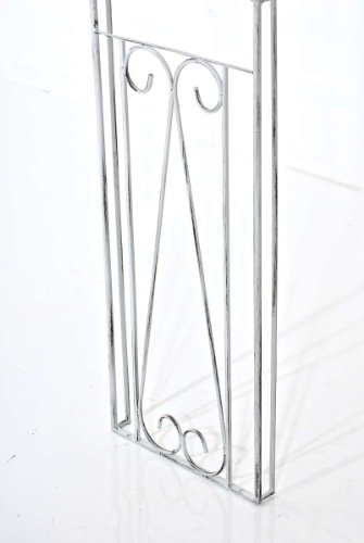 CLP Halbbogen RICCARDO, Metall Rosenbogen halbrund zur Wandbefestigung, Eisen antik weiß, 130 x 40 x 258 cm - 8