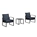 Produktbild Outsunny Conjunto de Muebles Ratán de Jardín y Exterior con 1 Mesita y 2 Sillones - Color Negro - Poliratán, Acero y Tela de Poliéster