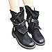 Produktbild Stiefel Damen Boots Freizeitschuhe Mode Mittel Militärstiefel Frauen Schnalle Kunstleder Stiefeletten Patchwork Schuhe Leder Boot ABsoar