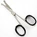 New 2 In One ! 1 x 3.5" Round Tip Stainless Steel Eyebrow Moustache Facial Nose Ear Hair Scissors - 1 x Professional Cuticle /Nail Scissors, Maincur/Pedicure Golden Scissors @ Best Price !