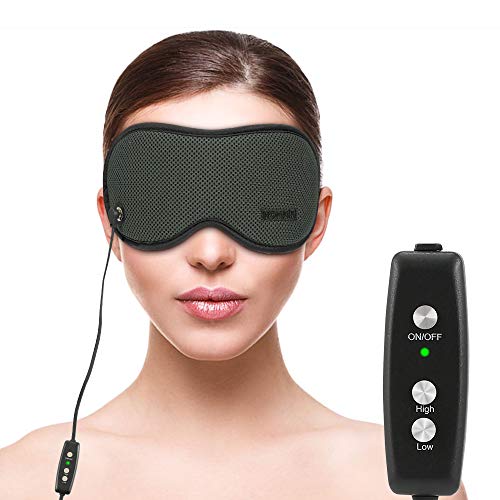 HOMMINI Máscara de Ojo calentada, 3D Sleep Mask calentada por USB Power Control de Temperatura Ajustable, Alivio del estrés Ocular y Ojos hinchados, Ojo seco, Fatiga Ocular, Mejora la circulación