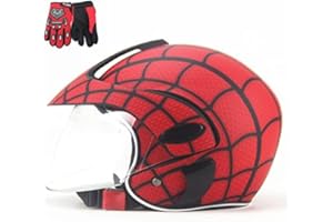 CANIAN Casco De Motocicleta, Casco Deportivo Al Aire Libre para Niños, Casco De Motos De Motos De Bicicleta para Niños Y Guantes, Niños Y Niñas, Apto para 3-8 Años