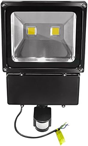 COB LED Outdoor Floodlight with 180° Motion - IP65 - 100 Watt - 3.000 Kelvin Warm White - 9400 Lumens (Replaced - 950 1000 Watt Halogen) - 6er Set