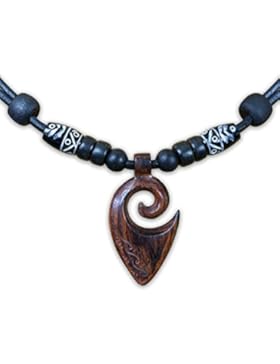 HANA LIMA ® Lederhalskette Halskette Freundschaftskette verstellbar Koru Maori Surferkette Lederkette