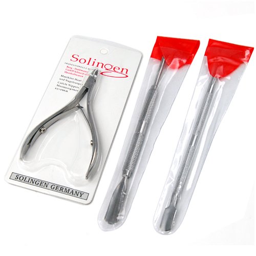 chinkyboo 3 Pcs Nail Cuticle Remover Set - 1 x Nail cuticle nipper & 2 x Nail Cuticle Pushers