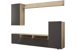 milani home - parete attrezzata porta tv soggiorno moderna di design 207x34x170 h
