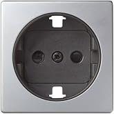 Simon 82041-33 Simon-82041-33 Plug Cap 2p+TT schuko+segur. s82 ALU Mate Ref. 6558233231, Grey/Black
