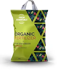 Fresh Essentials Organics Vermicompost Fertilizer Manure (5 KG) Enriched with Growth Booster Mycorrhiza & Trichoderma viride for Home garden, Indoor, outdoor, vegetables & flowering Plants | Organic NPK | All purpose plants fertilizer | Best for gardening, rose & potted plants