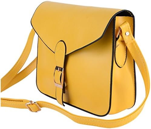 Tote Bag - All4you Lady Designer Satchel Shoulder Bags Messager Purse Handbag in Preppy Style(Yellow)