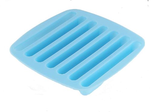 Eiswürfel-Form Eiswürfel-Bereiter für Gefrierfach 6 Stück längliche Eiswürfel Eisstab Ice-Cubes Silikon-Form 17 x 17 cm blau