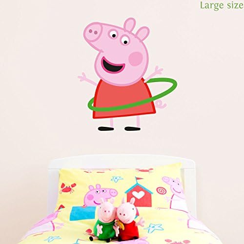 Peppa Pig with hula hoop wall stickers (Large size) | Official Peppa Pig wall stickers range