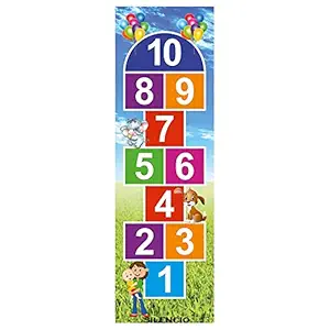 SILENCIO Jumbo Floor Numerical Play Game for Kids & Adults Family Game, Floor Game,Child Learning Game, Count and Jump Floor Games ( 2.5 feet x 8 feet- PVC Flex Material )