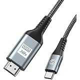 Cavo da USB C a HDMI 4K 2M, intrecciato [Compatibile con Thunderbolt 3/4] per MacBook Pro/Air, iPad Pro, iMac Mini/Pro,Pixelb