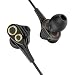 Produktbild In Ear Kopfhörer, UiiSii DT200 Dual Dynamic Treiber Sport Ohrhörer mit Mikrofon Lautstärkeregler und Noise Reduction Deep Bass für Samsung iPhone,etc (Schwarz)