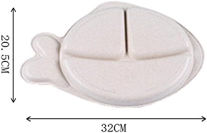 JunLun 1PC Fashion Separation Of Fish-Shaped PlateSnack Plate, Wheat Straw Green Dish Bowl, Breakfast Meal safe bowl