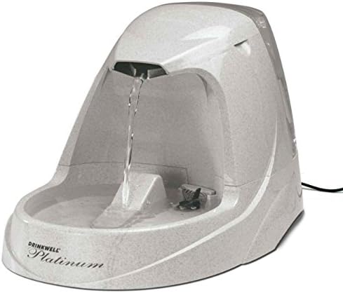 Free Waterfall Pet Fountain - with Integrated 5 L Reservoir and Extra Pre-Filter - Virtually Noise-Free - Provides Oxygen-Rich Water for your Pet