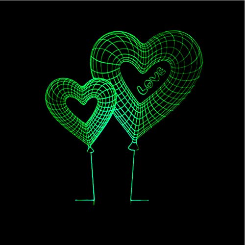 Preisvergleich Produktbild Nachtlicht Geschenk Romantische Atmosphäre Schlafzimmer 3D Led Liebe Herzen Nachtlicht Dekor 7 Farbwechsel Schlaf Licht Usb Tischlampe Liebhaber Paar S