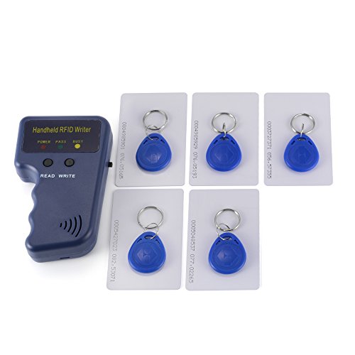 XCSOURCE® Handheld 125KHz RFID Kopierer/Verfasser/Leser/Duplicator + 5Stk beschreibbare Umbauten Keyfobs + 5Stk Karten HS818 - 9