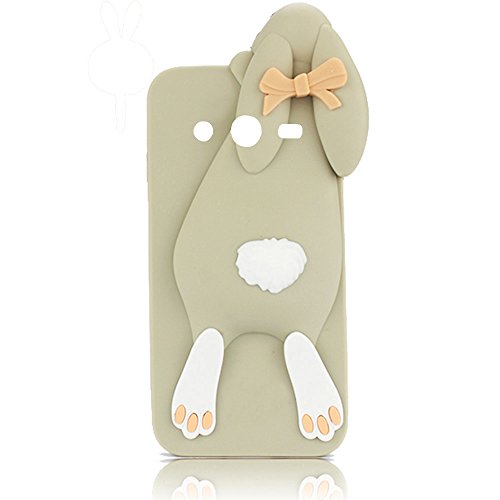 TPU Soft C  scara Samsung Galaxy Core 2 G355H Core 2 Duos Sunroyal  Funda Carcasa Silicona Caso Dibujos Rabbit Animados Conejito Conjunto Divertida Arco Dulce Buck Dientes Conejo Protectora Suave Caja Cubierta Scraches de Dibujos Tel  fono M  vil Accesorios Shell Cubierta Protectora a Prueba de Golpes